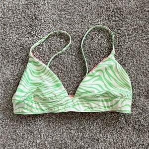 Billabong Reversible Green Zebra Print Bikini Top